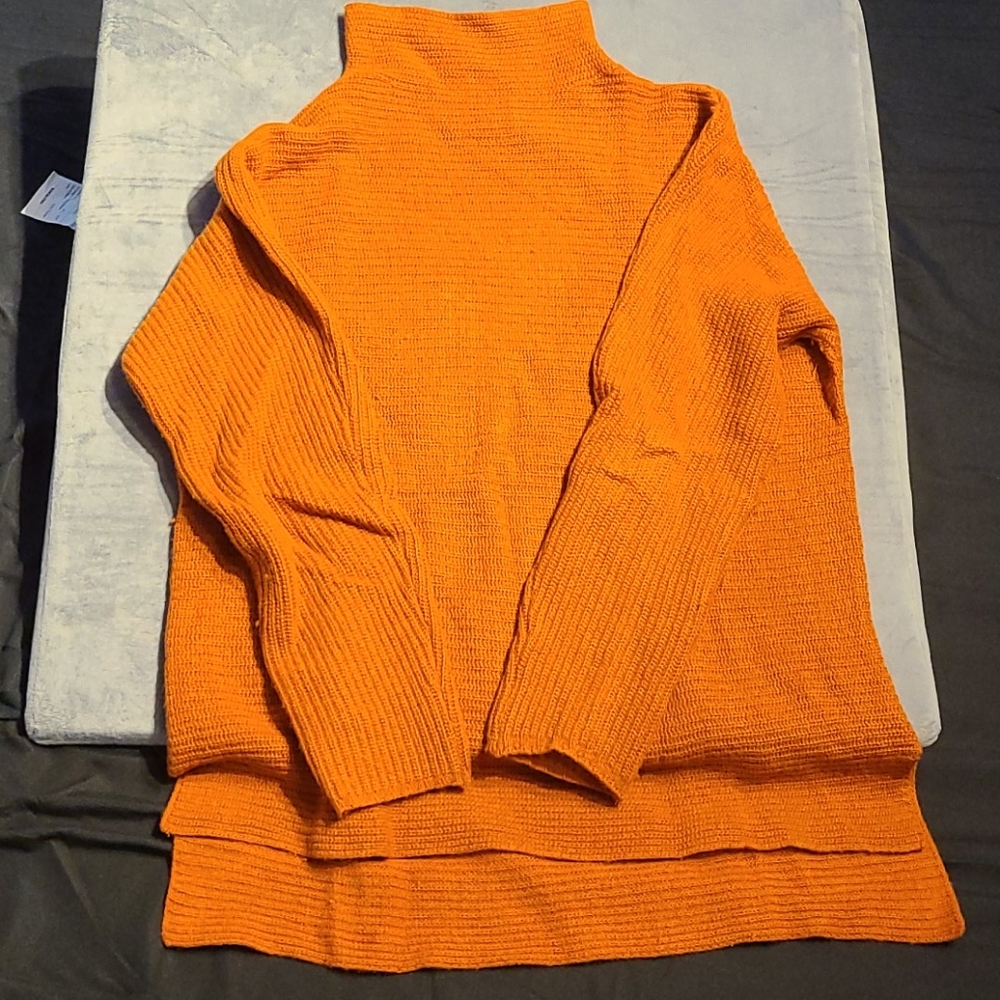 Orange mock turtleneck sweater